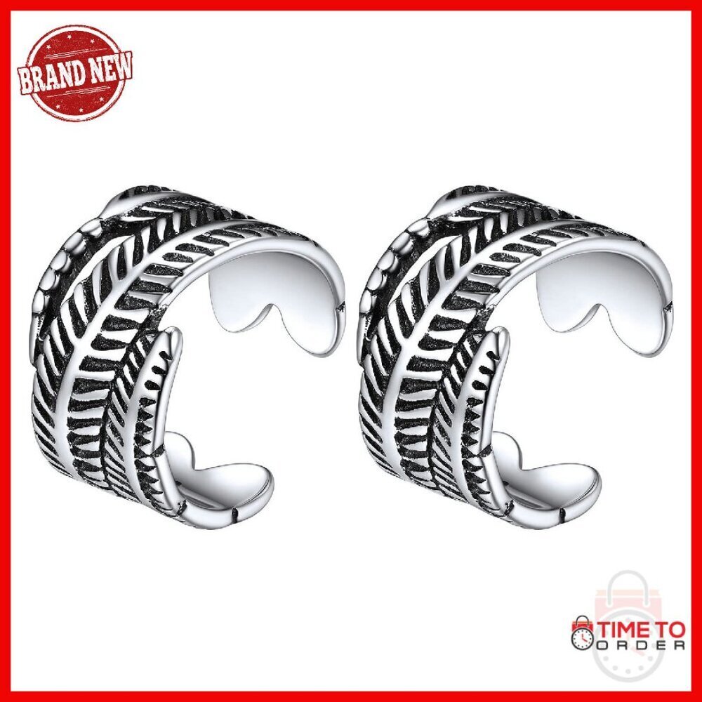 Sterling Silver Ear Cuffs Non-Piercing Clip On Cartilage Earrings